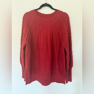 Amazon Cozy Red Plus Size Cable Knit Sweater Size 1X